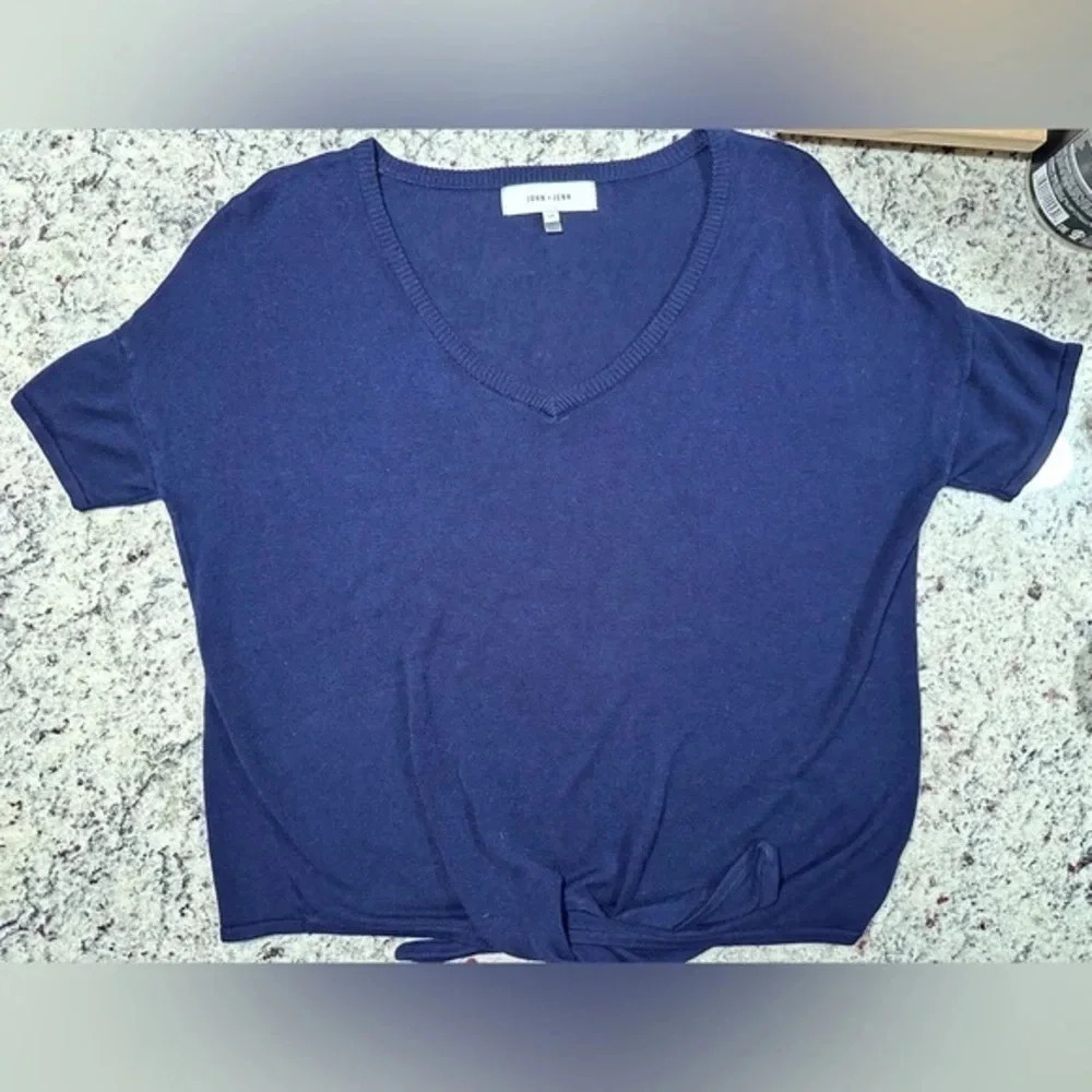 NWOT REVOLVE John + Jenn short sleeve tie sweater size small